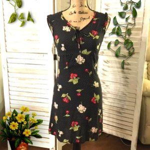 🌺Short Black Polka-Dotted Dress